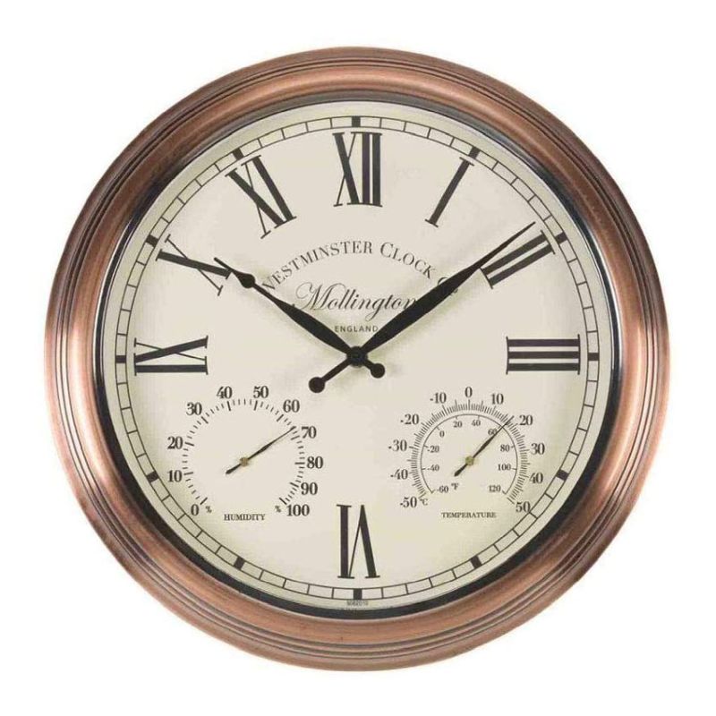 Mollington Wall Clock & Thermometer 15"