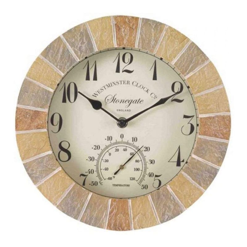 Stonegate Wall Clock & Thermometer 10''