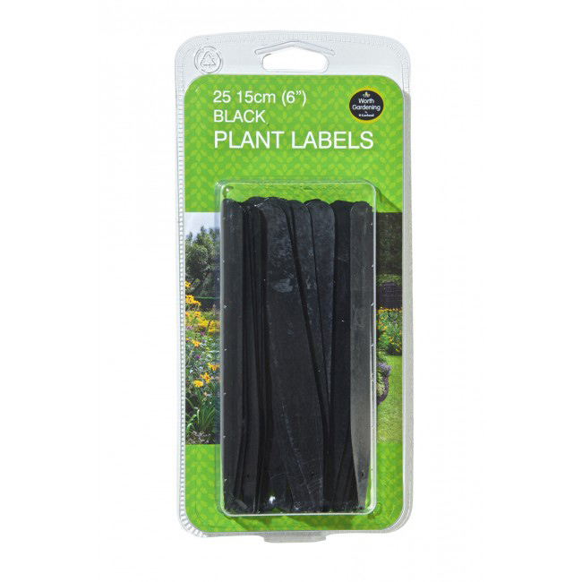 Black Plant Labels 15cm 25pk
