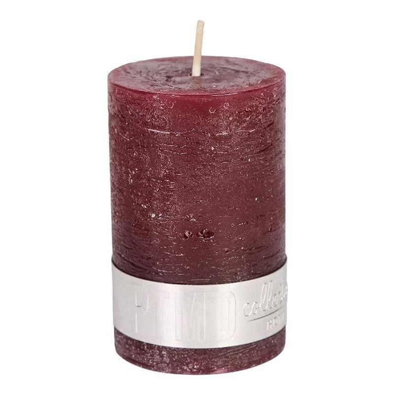 Rustic Red Bordeaux Pillar Candle