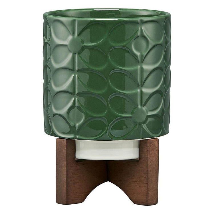 Orla Kiely 60s Stem Ceramic Plant Pot - Jade
