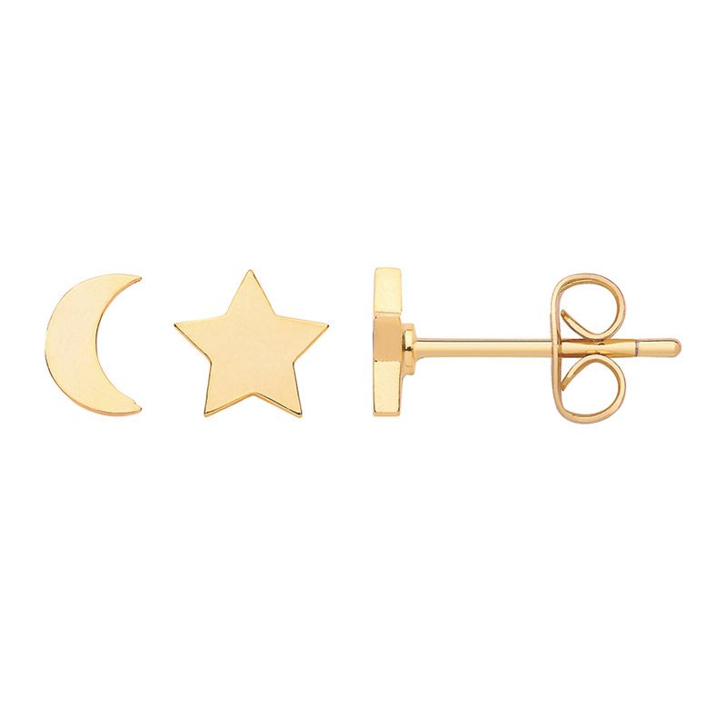 Estella Bartlett Mixed Moon and Star Earrings - Gold