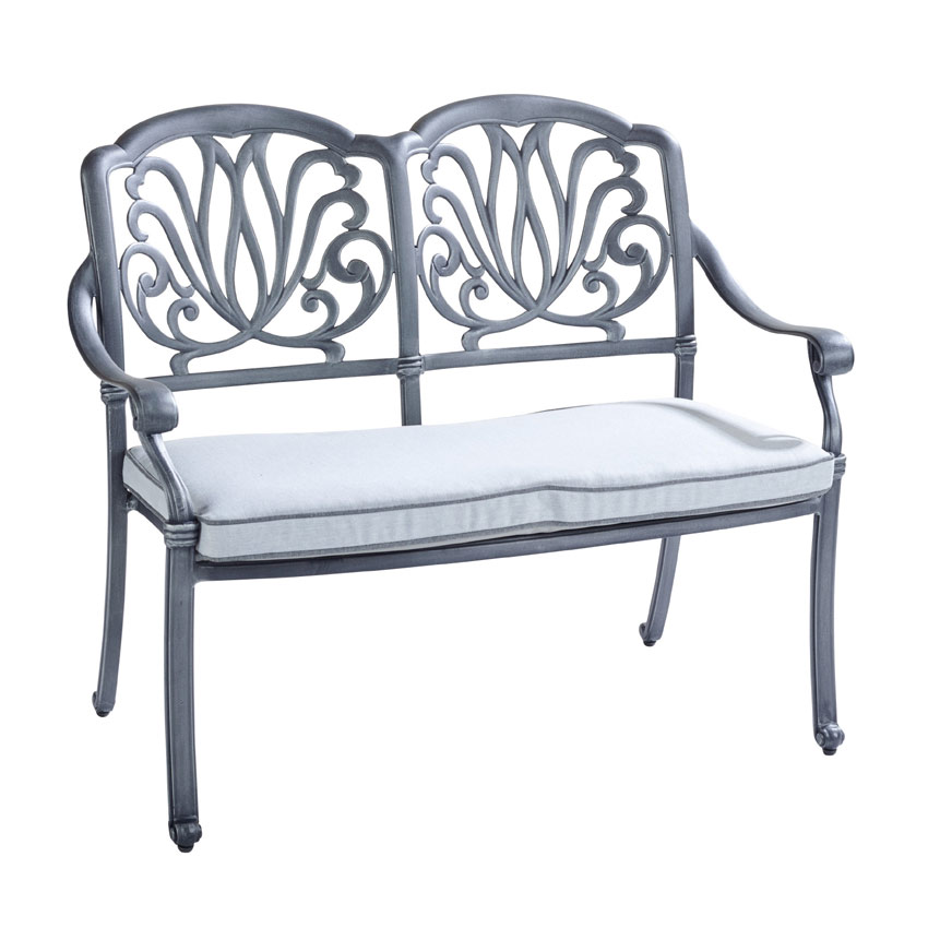 Amalfi Bench with Cushion - Antique Grey