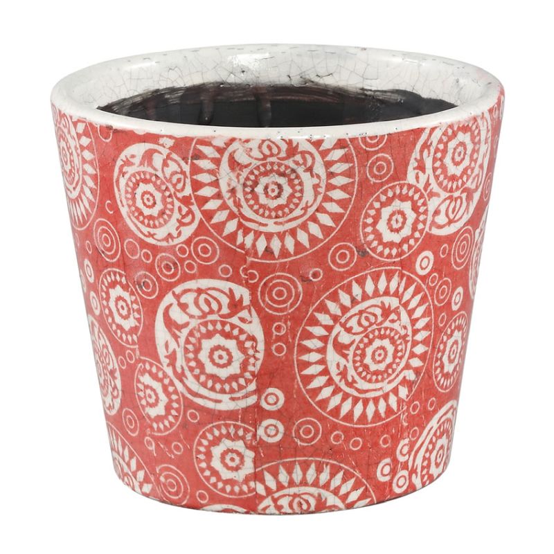 Suzet Red Ceramic Vintage Pot Round (Large)