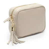 Elie Beaumont Stone Crossbody Bag with Champagne Stripes Strap