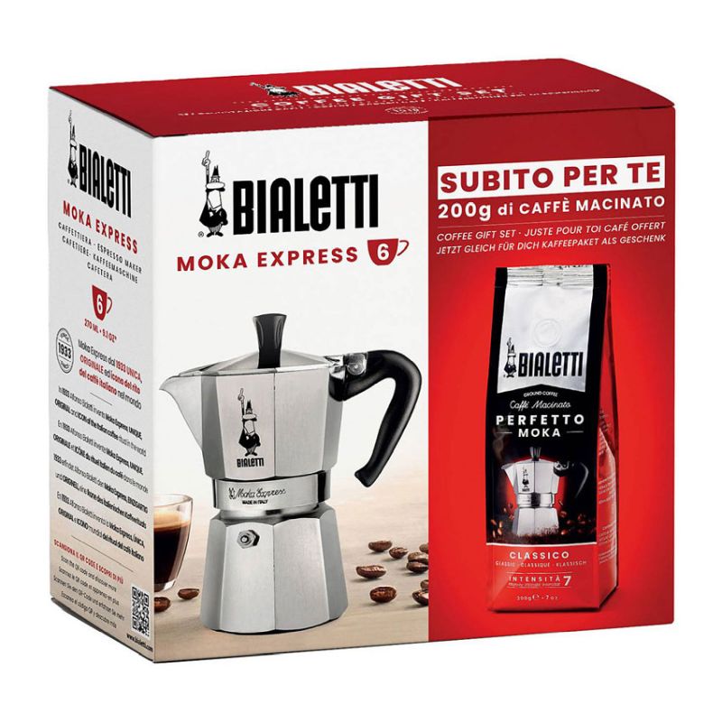 Bialetti Moka 6 Gift Set with Coffee