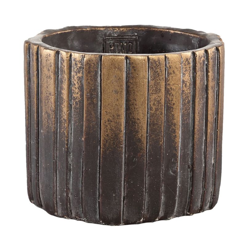 Cement Strip Black With Gold Pot (Large)