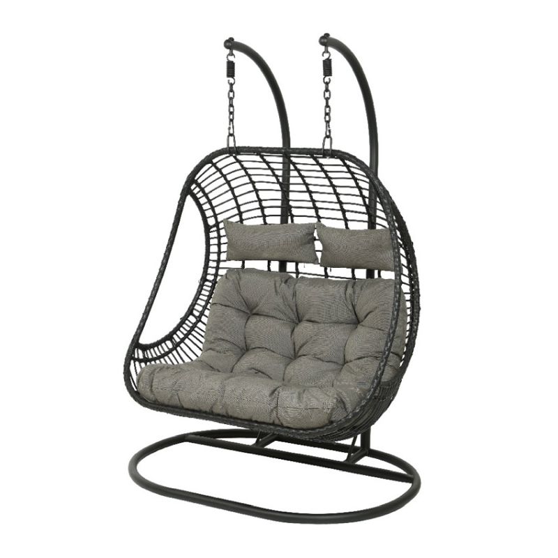 Riga Double Hanging Egg Chair Black