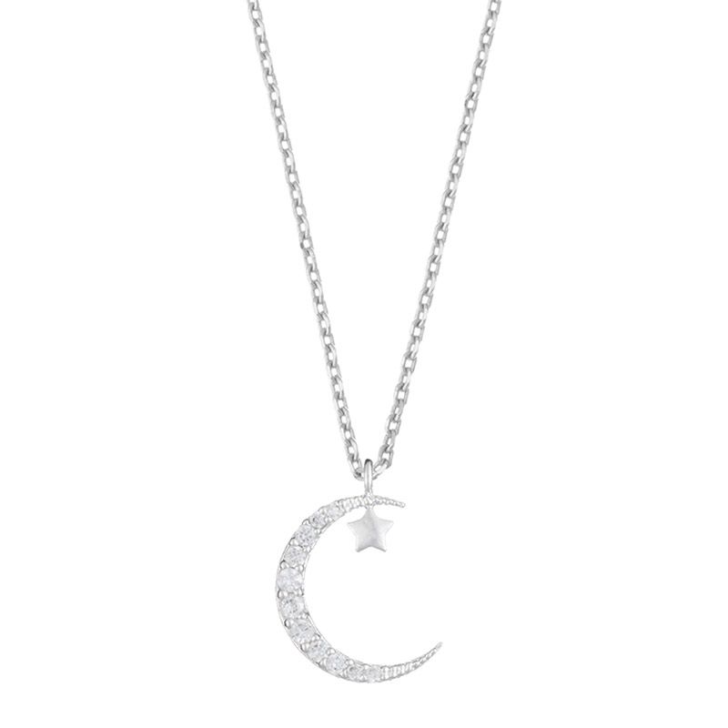 Estella Bartlett Moon & Star Necklace - Silver Plated