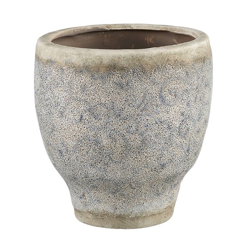 Carls White Ceramic Bombey Pot Blue M