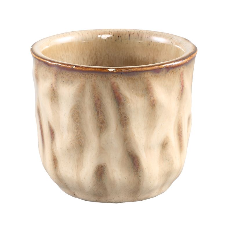 Jaydon Cream Glazed Ceramic Wave Pot XS