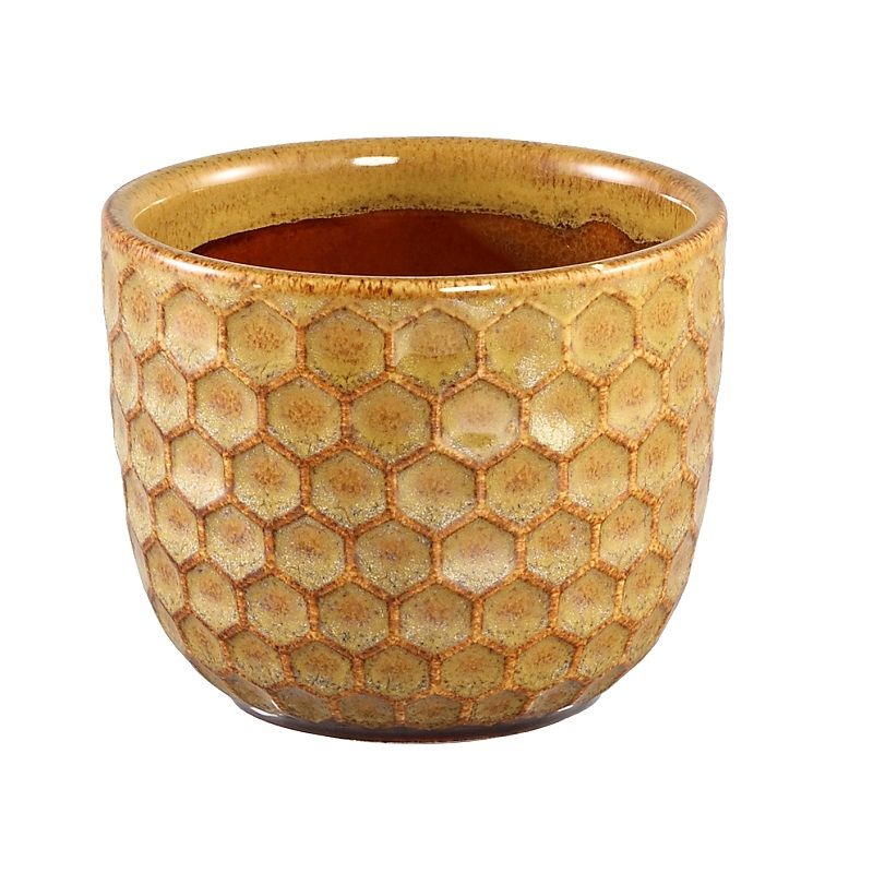 Chelles Yellow Ceramic Pot Honey Rnd XS