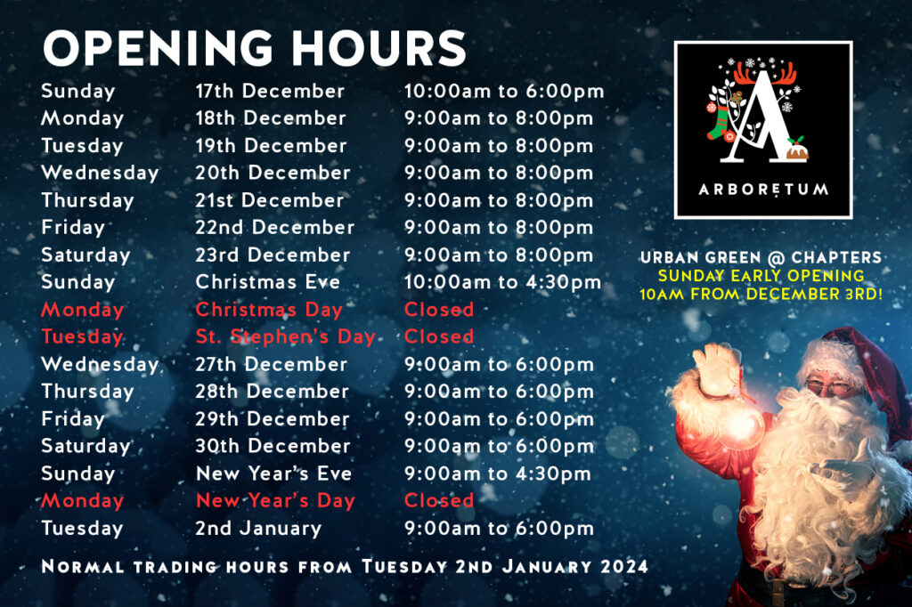 Christmas Opening Hours - Urban Green